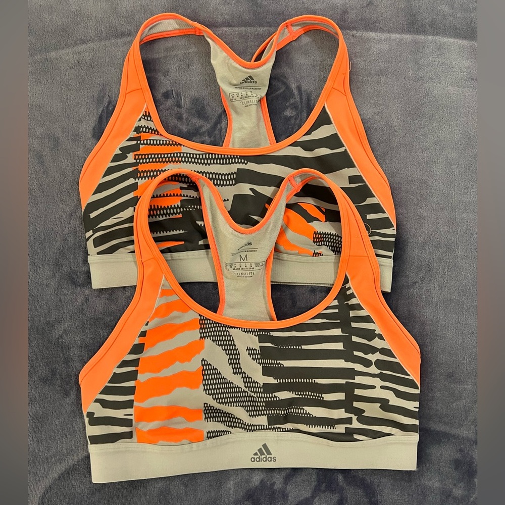 Adidas Gray and Orange Sports Bra